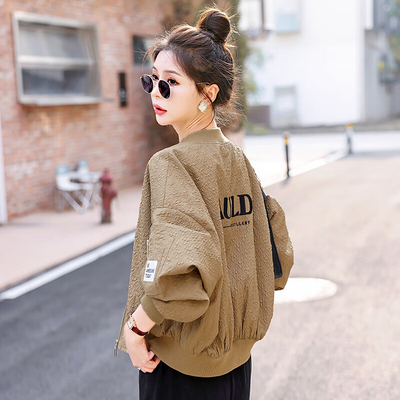 款秋季女装春秋棒球服百搭韩版休闲宽松女士夹克小个子短外套女短款