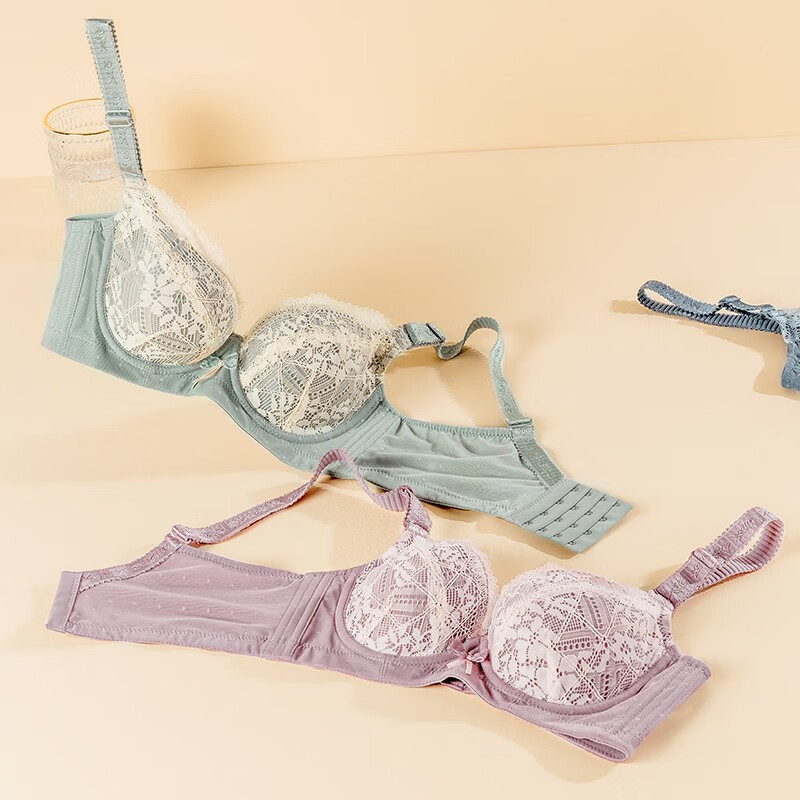 夏.娃.之.秀性感内衣聚拢防下垂收副乳上托洞洞杯小胸显大蕾丝文胸罩 湘妃粉 85B /38B(薄模杯约1CM)