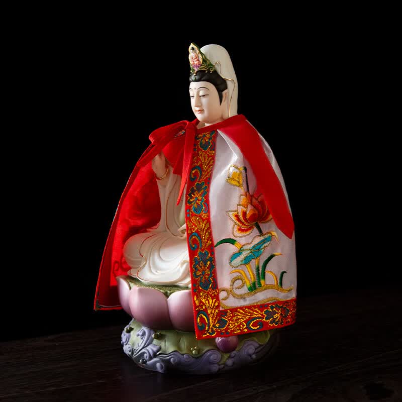 菲奢兰观音菩萨衣服专用披风佛像斗篷彩绣金莲袈裟佛袍披肩神像衣服