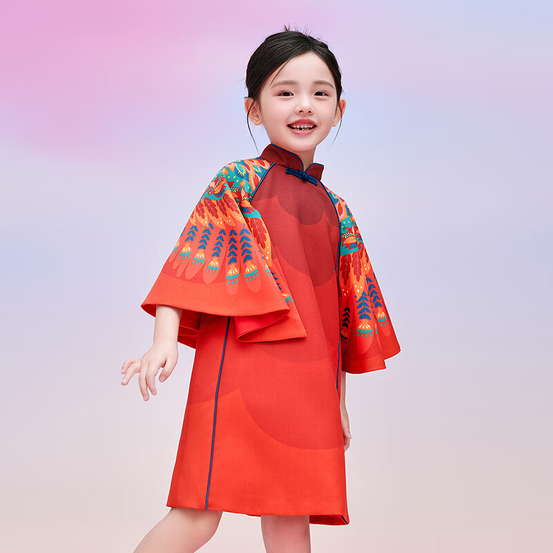 年衣童装女童旗袍连衣裙春夏款新款新中式国风夏季公主裙子儿童演出服 年衣红 150