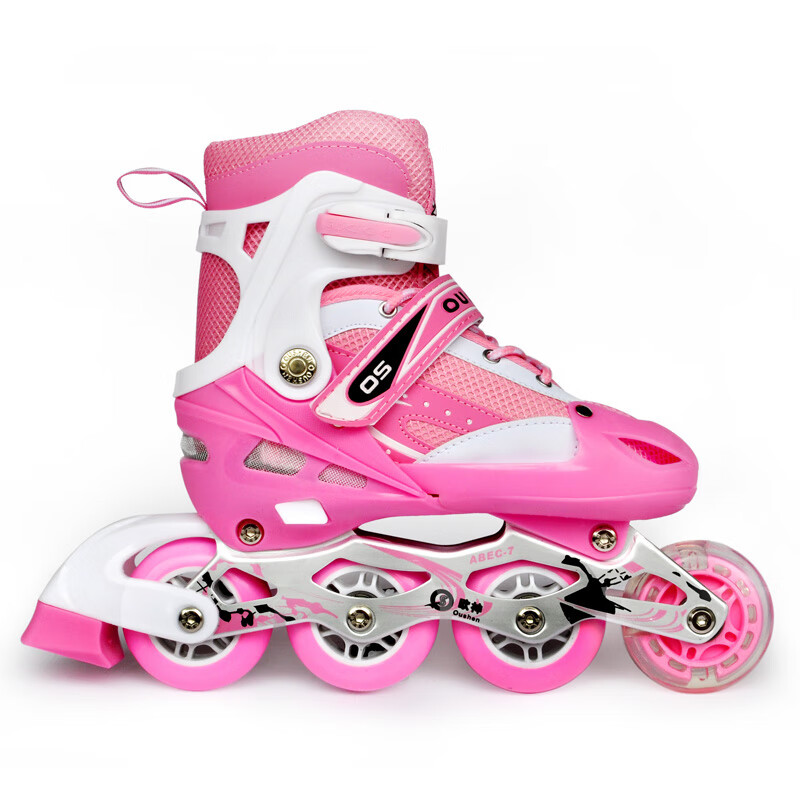 艾狐儿童溜冰鞋女闪光轮直排滑冰鞋儿童旱冰有轮子溜冰鞋女童男闪光发