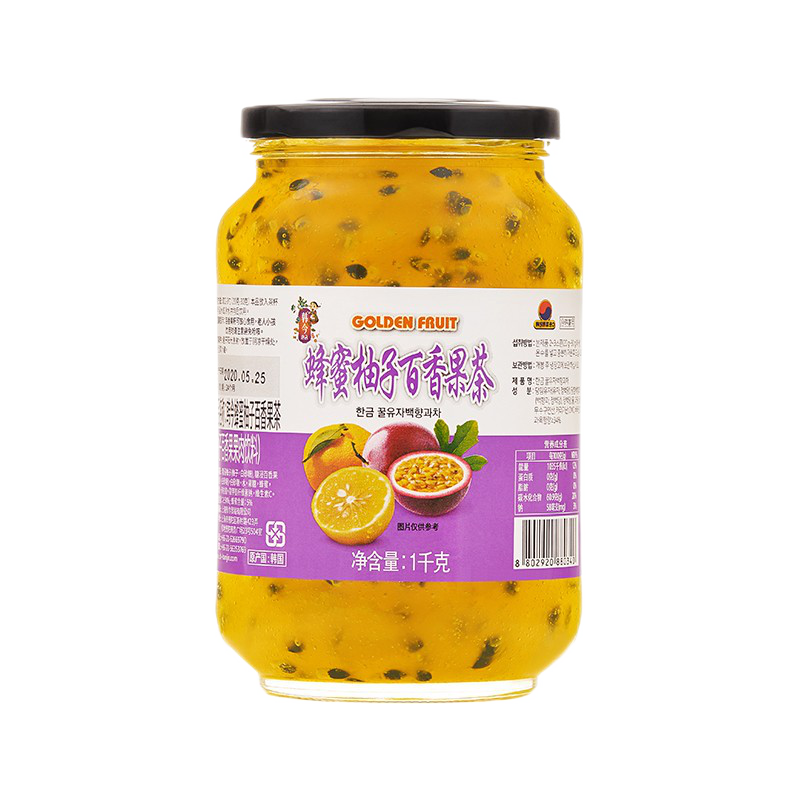 韓今韓國進口 韓今蜂蜜柚子茶蜂蜜果味茶沖調品 蜂蜜柚子百香果茶1kg