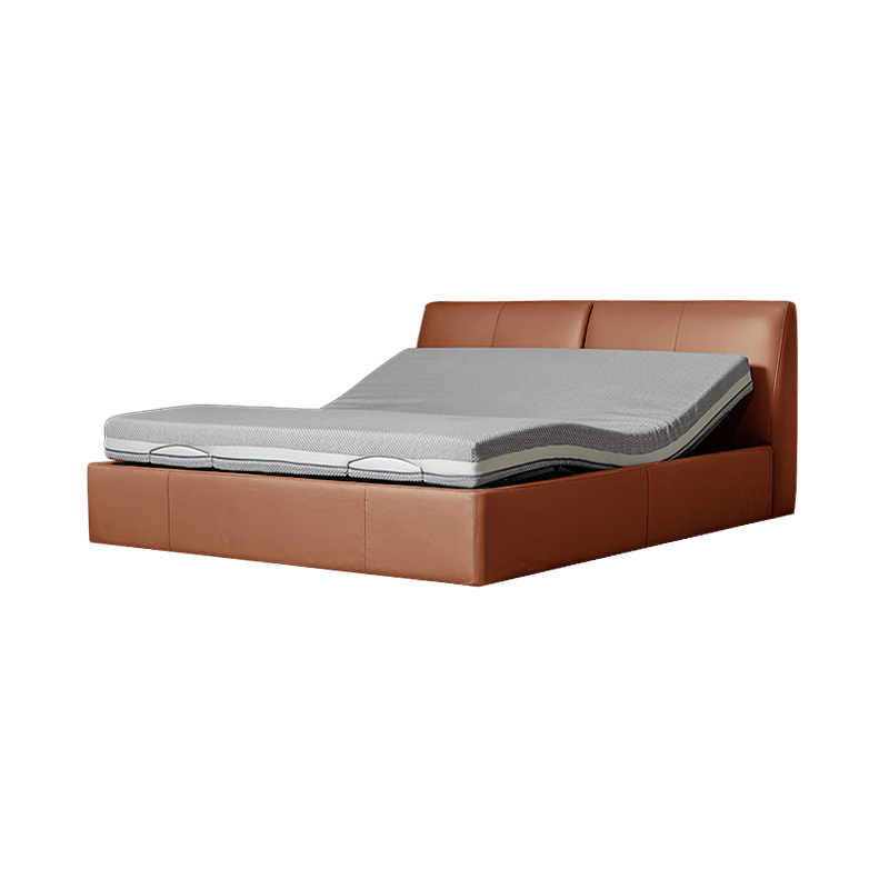 8H电动床 Milan智能电动床多功能全自动升降床垫床套装 北欧双人主卧床 智能电动床套装/含记忆绵床垫(米兰灰蓝) 1.8米