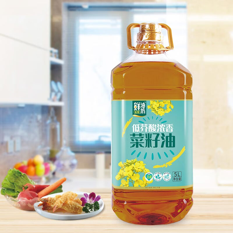 金勝鮮油坊低芥酸菜籽油5L家大桶裝23年9月產(chǎn)