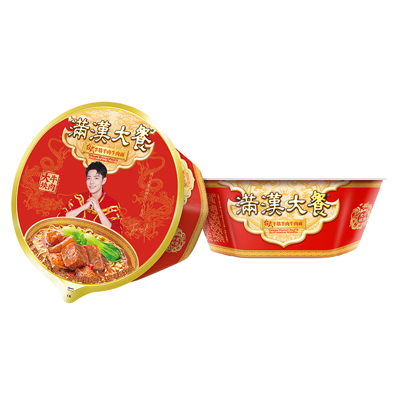 统一 满汉大餐 半筋半肉牛肉面 200g*8碗 整箱装