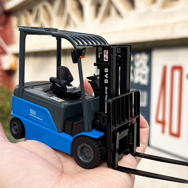 1:25原厂工程车模型 比亚迪叉车byd ecb35电动仿真合力工程运输机械