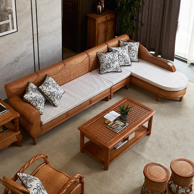 藤沙发 客厅真藤藤沙发 现代简约藤编沙发印尼真藤沙发藤编藤艺客厅