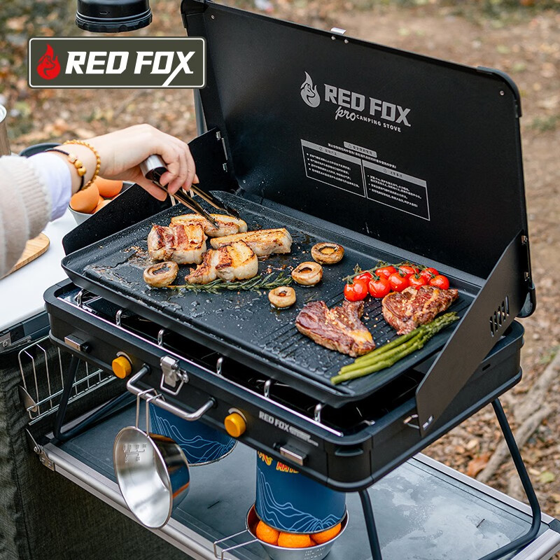 野外露营烧烤炉具炉子瓦斯炉卡式炉燃气炉便携式 火狐pro【星耀黑】