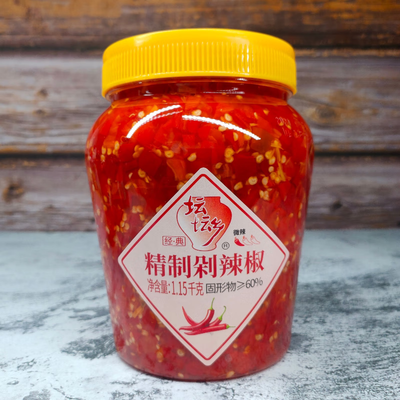 壇壇鄉(xiāng)精制剁辣椒1.15kg剁椒蒸魚頭剁椒醬拌飯炒菜腸粉商用辣椒醬 壇壇鄉(xiāng)精制剁辣椒1.15kg