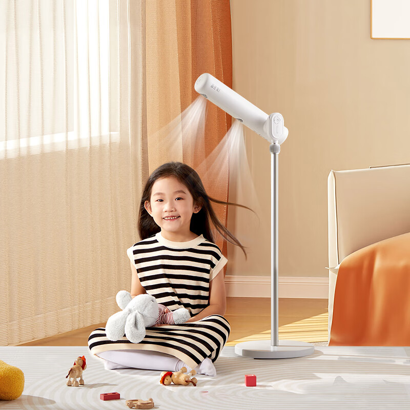 品仕乐立式电吹风机家用冷热恒温速干大功率负离子护发免手持双出风口无线遥控高颜值 月光白（se标准版）