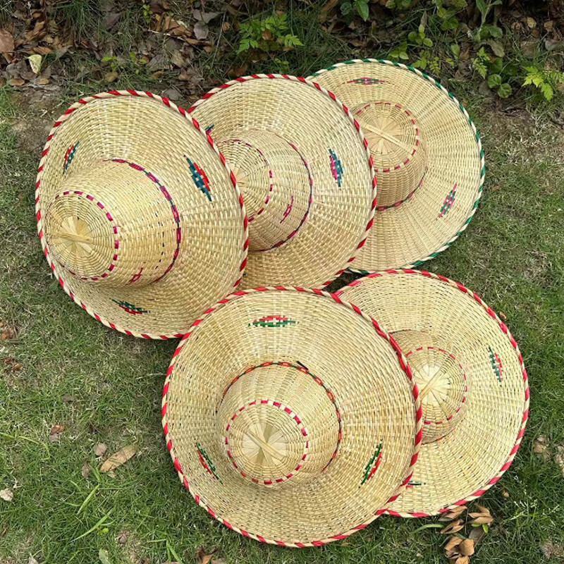 帛雷斯诺越南斗笠帽竹编哈斯帽舞蹈道具大檐帽子户外遮阳美丽竹编草帽