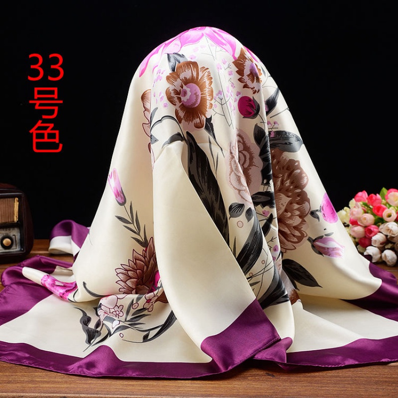 京蝌蝌沙巾防丝绸丝巾9090大方巾围巾女百搭头巾防晒纱巾春夏季丝巾