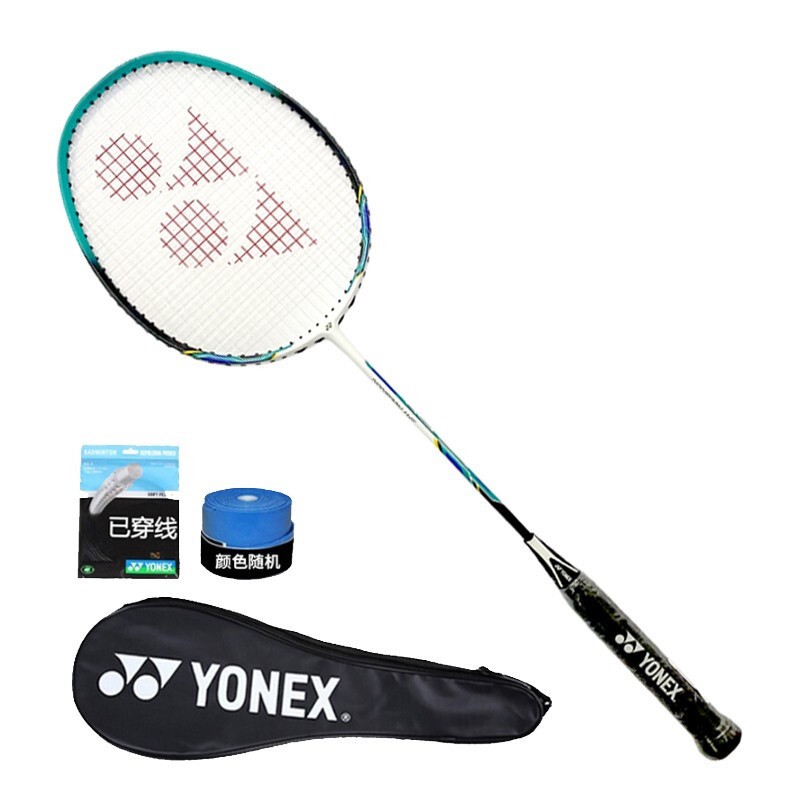 YONEX尤尼克斯羽毛球拍全碳素yy超轻男女单拍NR11f台湾产攻守兼备蓝绿已穿线 4u