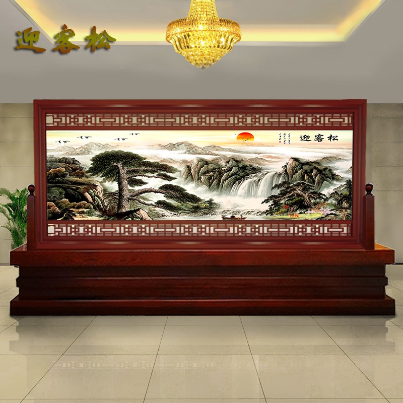 新中式实木现代屏风隔断公司会议室办公室酒店别墅进门大厅客厅楼道