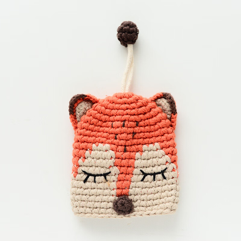卡通创意手工编织派大星钥匙包 海绵宝宝毛线钩织钥匙保护套成品 狐狸
