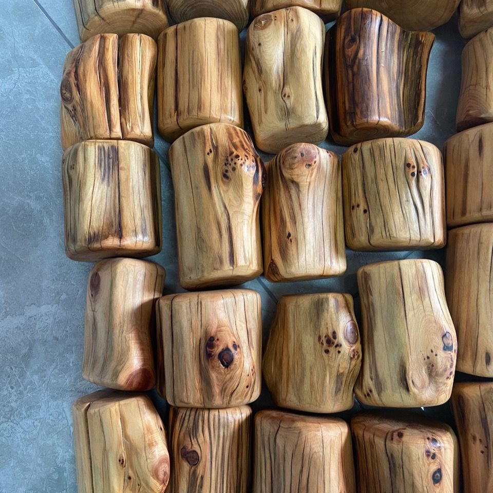 崖柏原木 太行崖柏手把件 虎皮纹 随形 底座毛料木料原木原料随型摆件