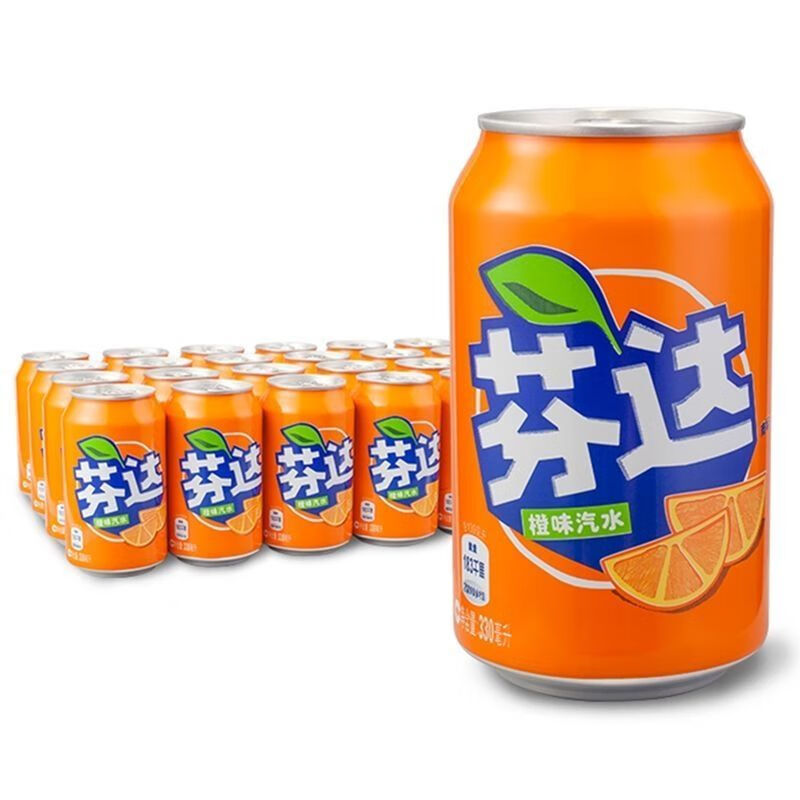 可口可乐(coca cola)公司芬达橙味经典罐装饮料汽水330ml*24罐整箱装