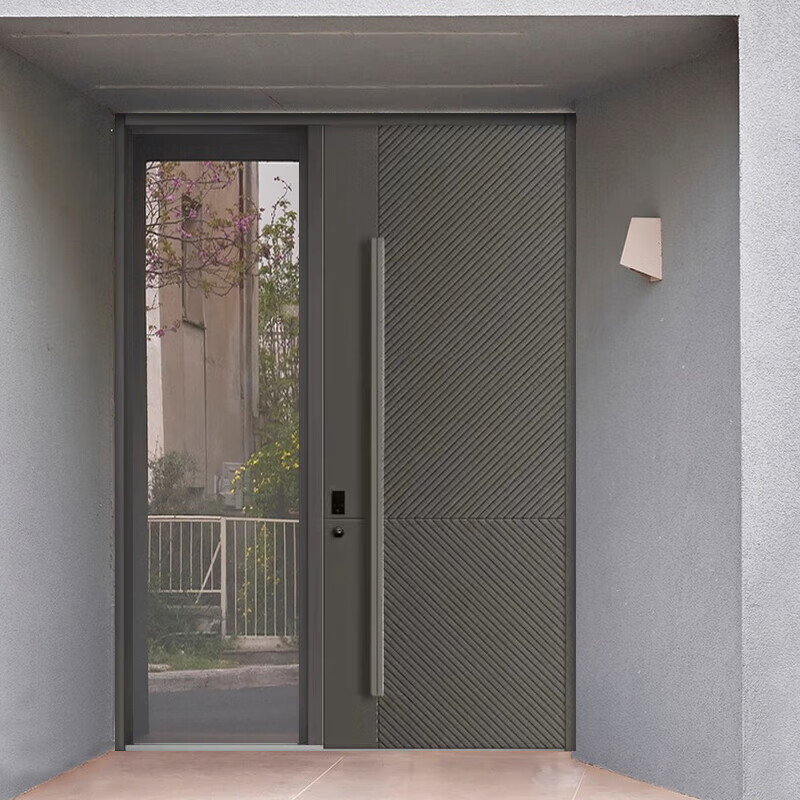 铸铝入户门玻璃门子母别墅大门双开门现代对开农村自建房进户定制