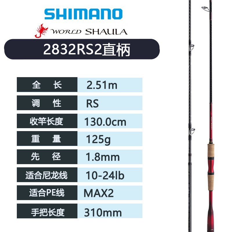 shimano 禧玛诺 路亚竿沙湖啦shaula日本路亚杆彩虹版远投鱼竿 2.