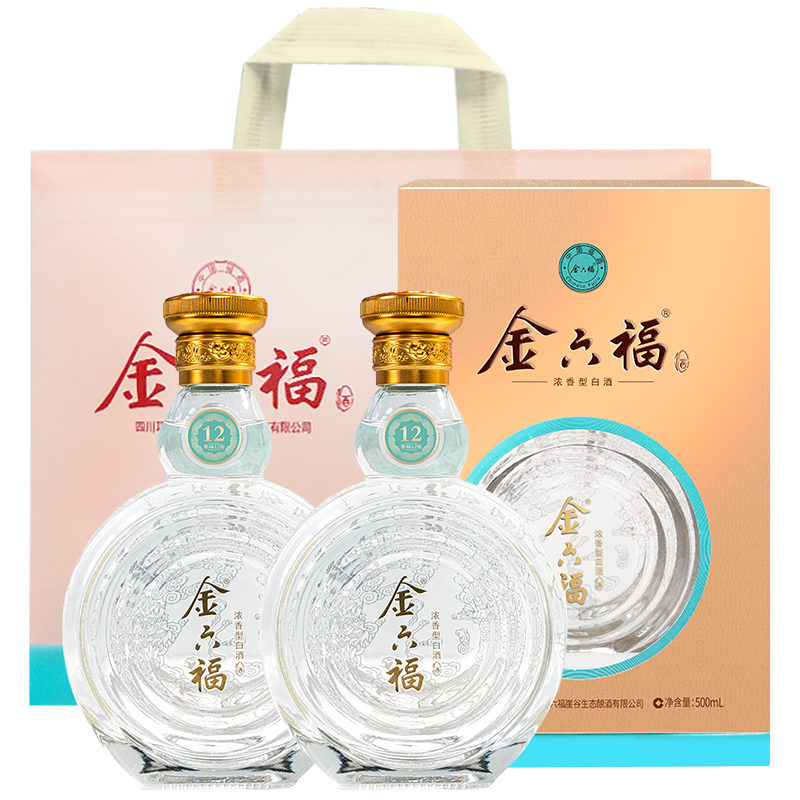 plus会员:金六福 聚福12 52%vol 浓香型白酒 国标优级 500ml 单瓶装*2