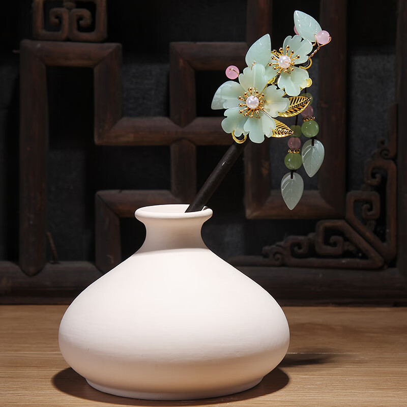 满谦步摇流苏发簪女古风发钗檀木簪子汉服头饰古装旗袍配饰送礼物品