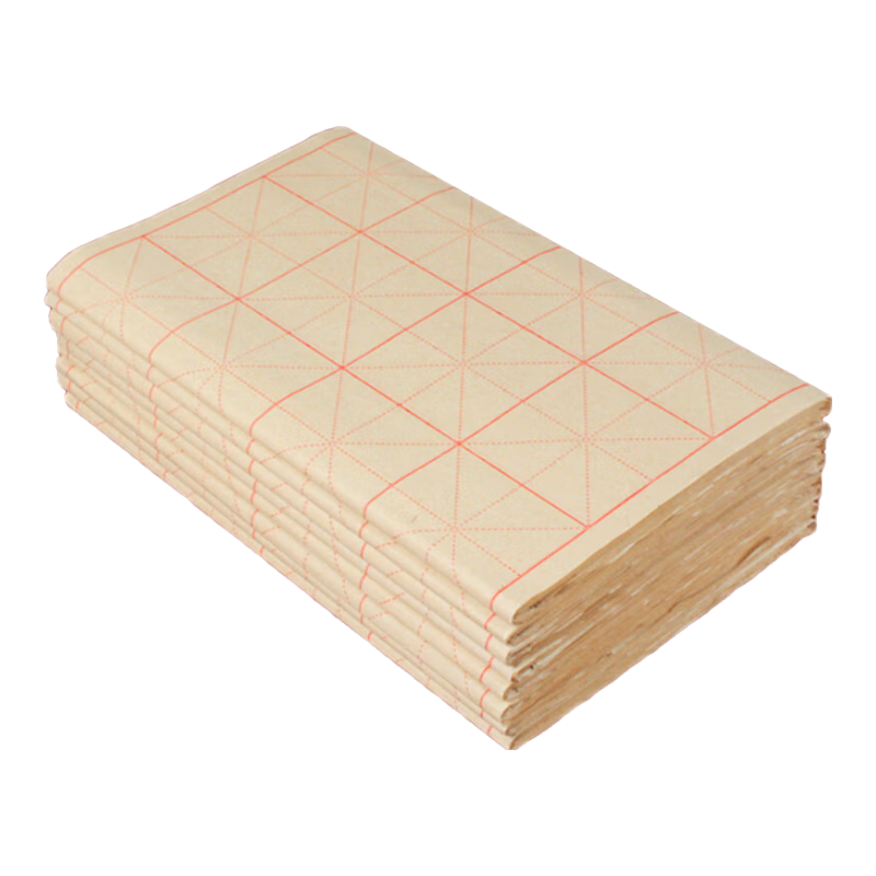 梅林筆莊毛邊紙米字格學(xué)生毛筆書(shū)法練習作品紙初學(xué)者字帖臨摹仿古宣紙竹漿紙張加厚10*12格 70張