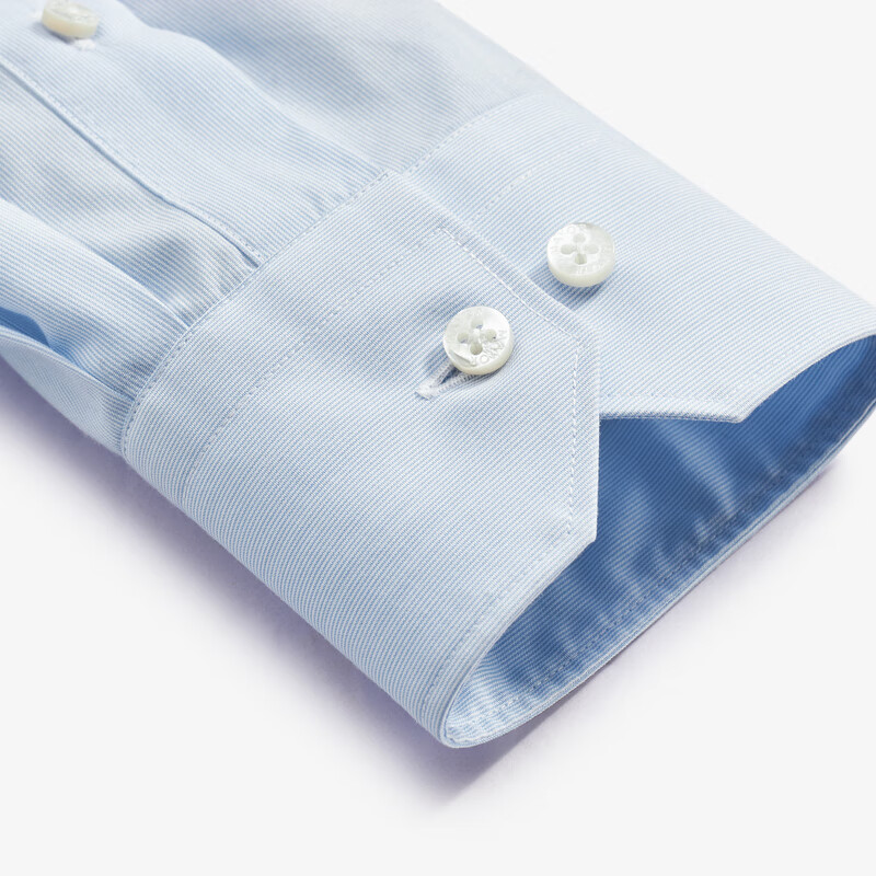 MAYOR男装 秋季ALUMO棉莱赛尔面料蓝色长袖衬衫男 浅蓝 38