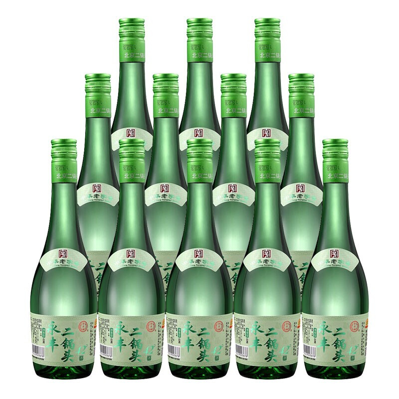 永丰牌永丰二锅头白酒 北京二锅头 清香型白酒 42度 480ml 12瓶 永丰
