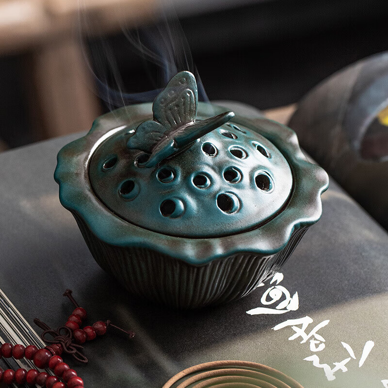 仿古香薰炉 古纹陶瓷檀香炉家用客厅熏香炉室内茶道安神香炉 款式1