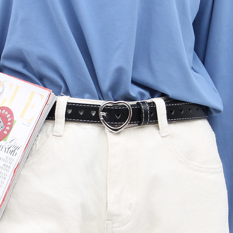 新款复古细腰带女简约百搭韩国学生休闲时尚皮带男装饰裤带潮军训 缝