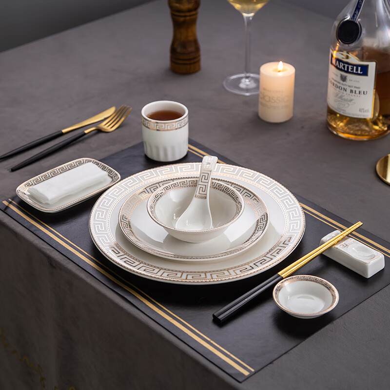 卡贝伯爵酒店餐具摆台套装陶瓷餐饮用品饭店餐厅会所包厢台面碗勺