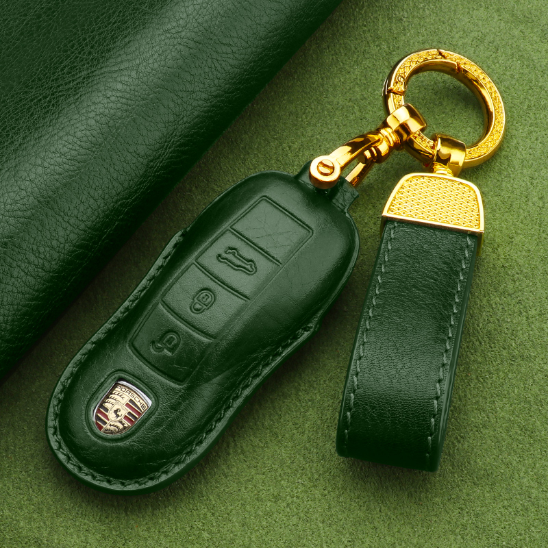 适用于保时捷汽车钥匙套真.