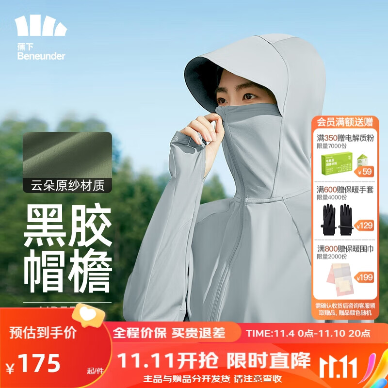 蕉下（beneunder）防晒衣女防晒服冰丝凉感透气UPF50+黑胶宽帽檐云朵原纱 远山灰M使用感如何?