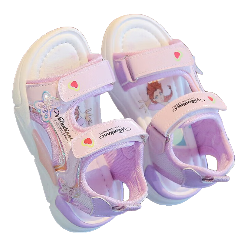 布恩普女童寶寶涼鞋2歲3歲4歲5歲小女孩夏季沙灘鞋中小童軟底寶寶鞋 816紫色 （尺碼偏小一個(gè)碼） 10.5 27碼鞋內(nèi)長(zhǎng)約17cm