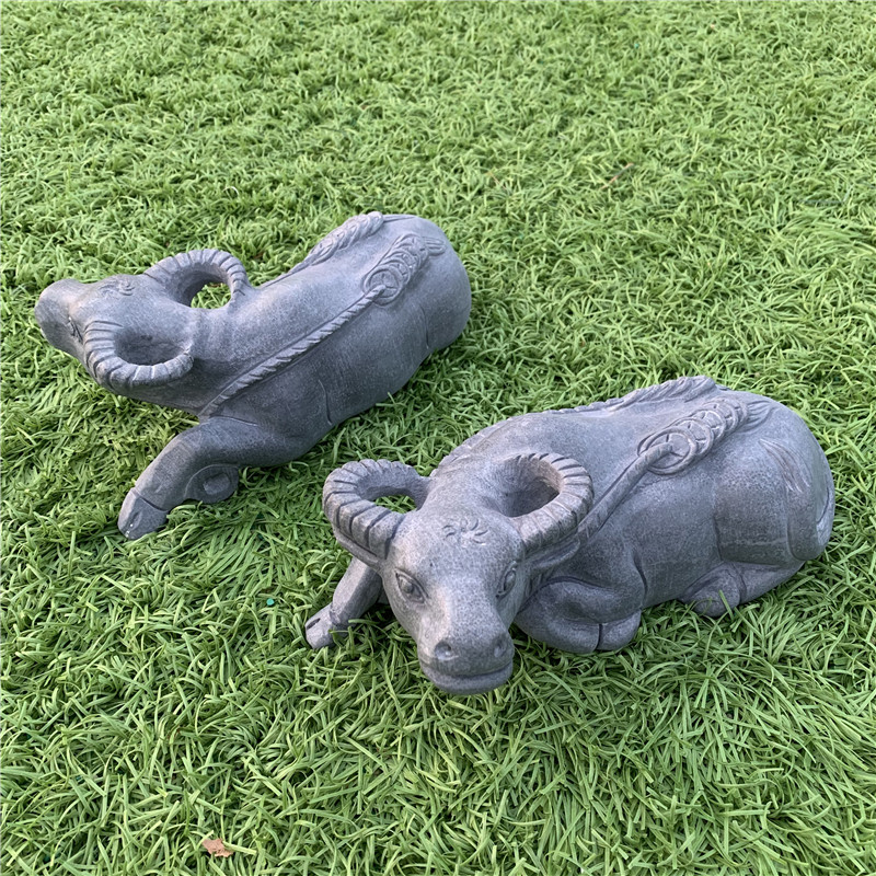 恒愎石牛石雕牛摆件石头石材雕刻石水牛石刻卧牛工艺品十二生肖青石牛
