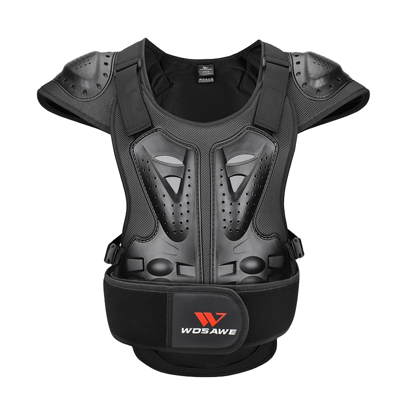 沃薩維(WOSAWE)四季越野摩托車護(hù)甲衣騎行全套護(hù)具機(jī)車護(hù)甲護(hù)肘護(hù)膝護(hù)胸護(hù)背套裝 黑色進(jìn)階款護(hù)甲+不銹鋼護(hù)肘護(hù)膝 S