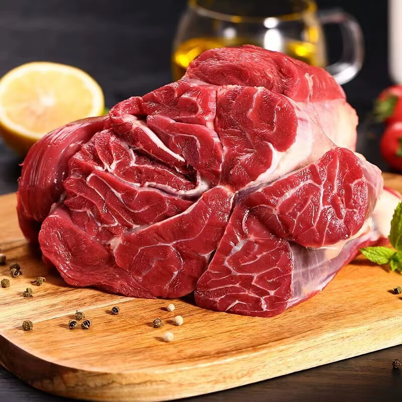 井親内蒙古原切牛腱子肉新鲜牛金钱腱三花趾现杀现卖牛肉散养草饲 2斤