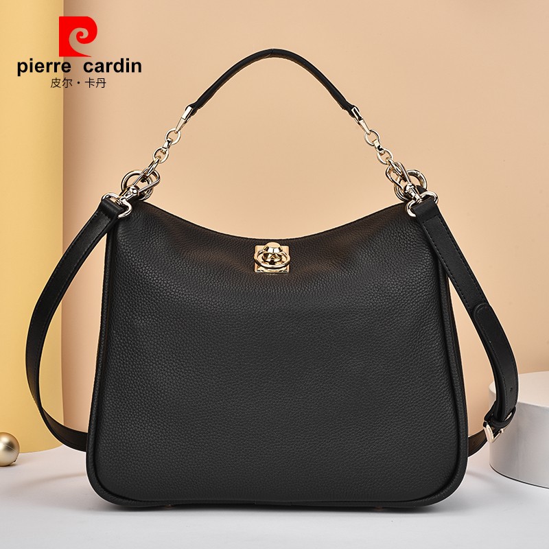 pierre cardin/皮尔卡丹品牌商务女包真皮软牛皮手提包时尚潮女单肩包
