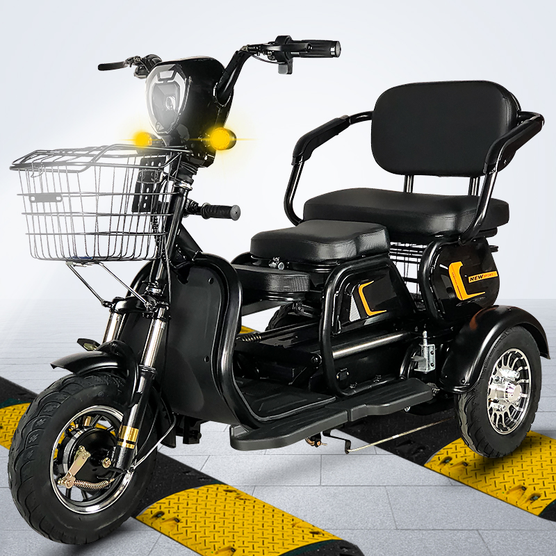 电动三轮车小型家用三人休闲电瓶助力车老年人可拆卸电池充电踏板代步