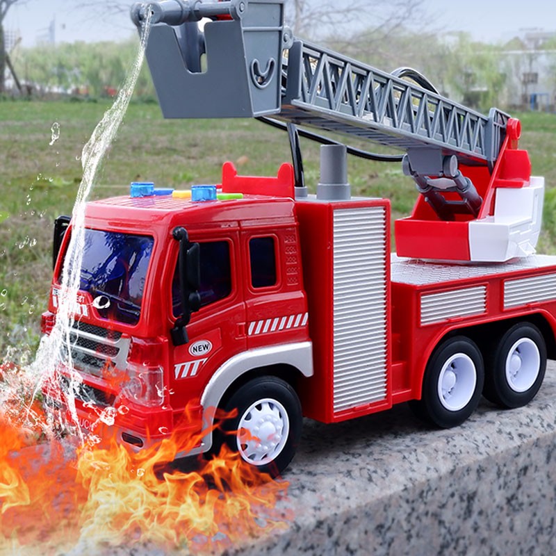 卡威 KIV 仿真塑料中号喷水云梯消防车玩具儿童车模图片