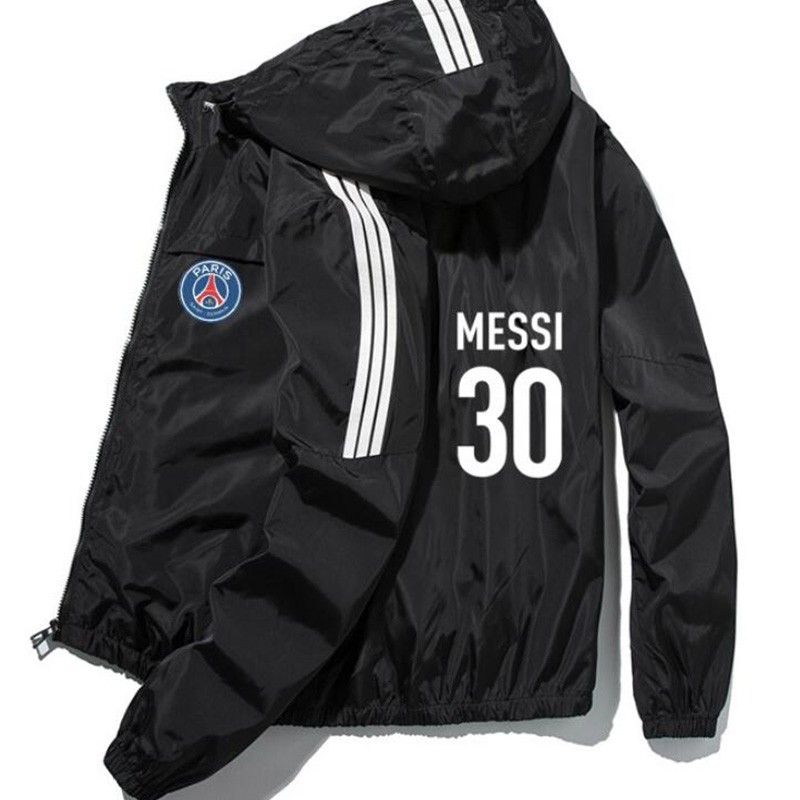 耳曼梅西messi30号夹克外套男女春秋运动防风风衣 梅西黑色【春秋款】