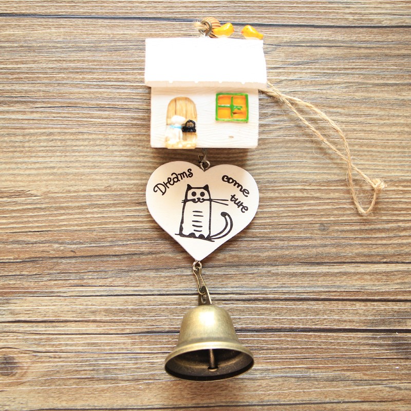 风铃日式 日式木质小屋风铃卧室阳台挂饰门饰树脂挂件风铃挂饰 款式1