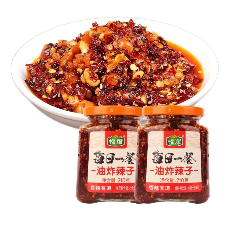 恒谊 每日一餐下饭酱210g*瓶 拌饭拌面咸菜即食牛肉酱辣子鸡油炸辣子