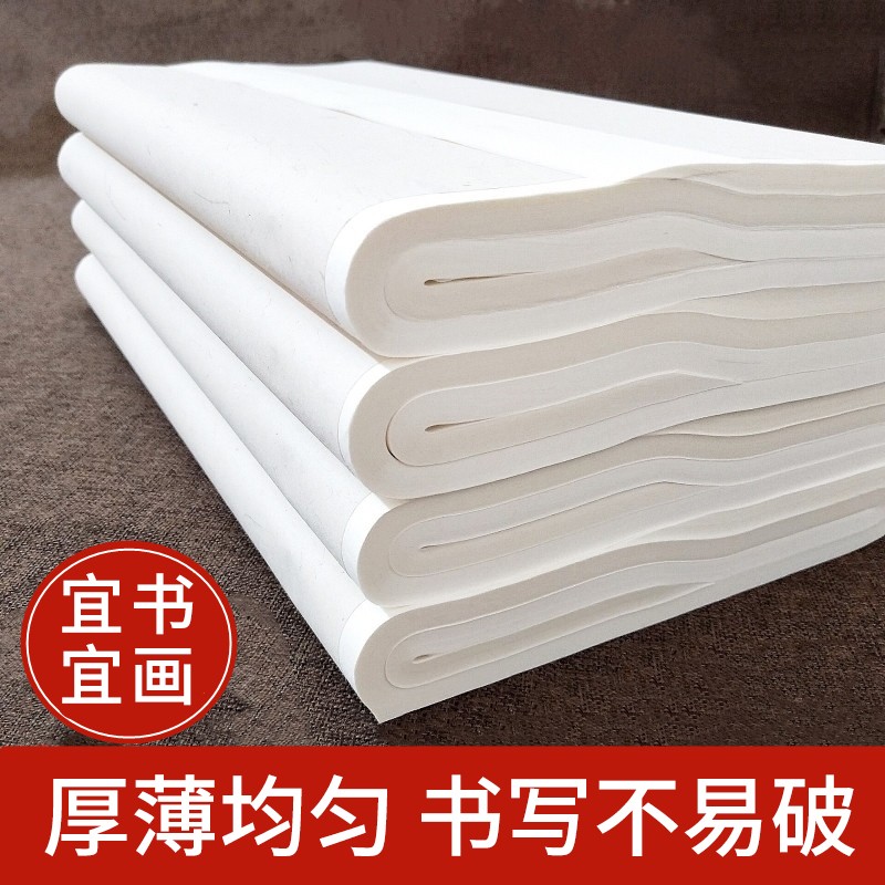 纸国画练习纸写毛笔字作品工笔画绘画小楷四尺整张 生宣(吸墨性强) 8k