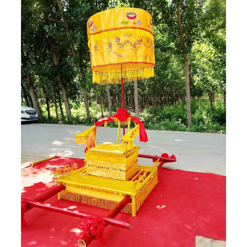 【闪电发货】结婚花轿 轿子 花轿 新郎轿龙椅滑竿花轿厂家中式大花轿