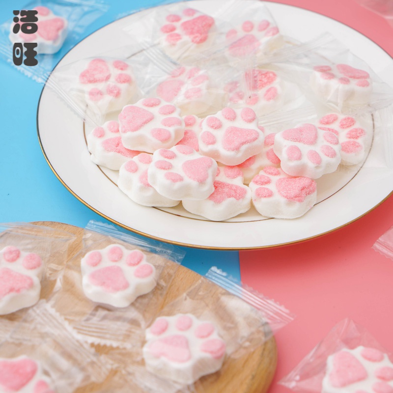 维霆可爱猫爪棉花糖少女心小零食 网红高颜值糖果礼盒装礼物蛋糕装