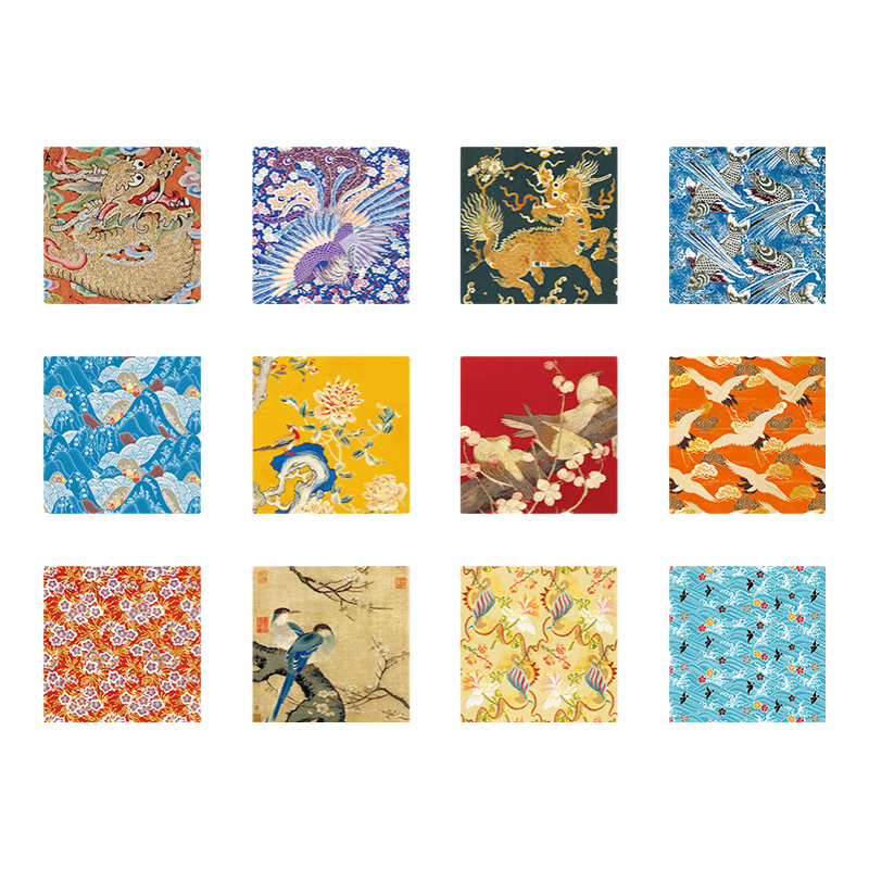 三尺鲤故宫文具织绣贺卡博物院文创生日节日祝福卡片学生文艺高级精致开学季老师寄语贺卡高颜值带信封 织绣全套12款（无套装礼盒）
