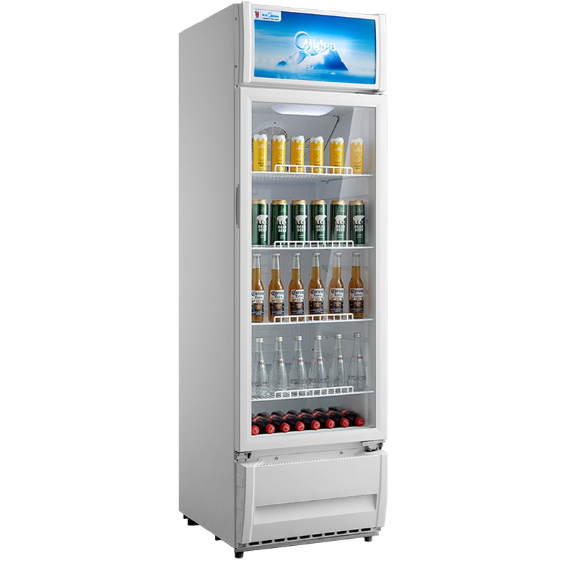 美的Midea展示柜 商用冷藏柜冰柜 直冷立式冰箱饮料柜 超市啤酒水果保鲜柜单门展示柜 【230升直冷单门】SC-230GM(Q) 立式展示