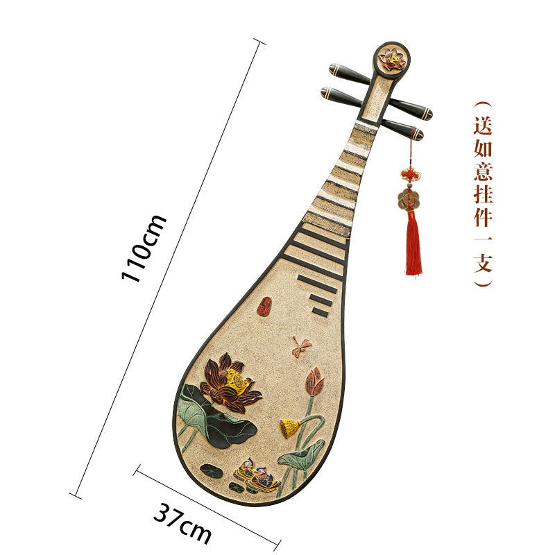 时尚家居新中式装修琵琶壁饰玄关壁画书房装饰画墙面艺术浮雕画背景墙
