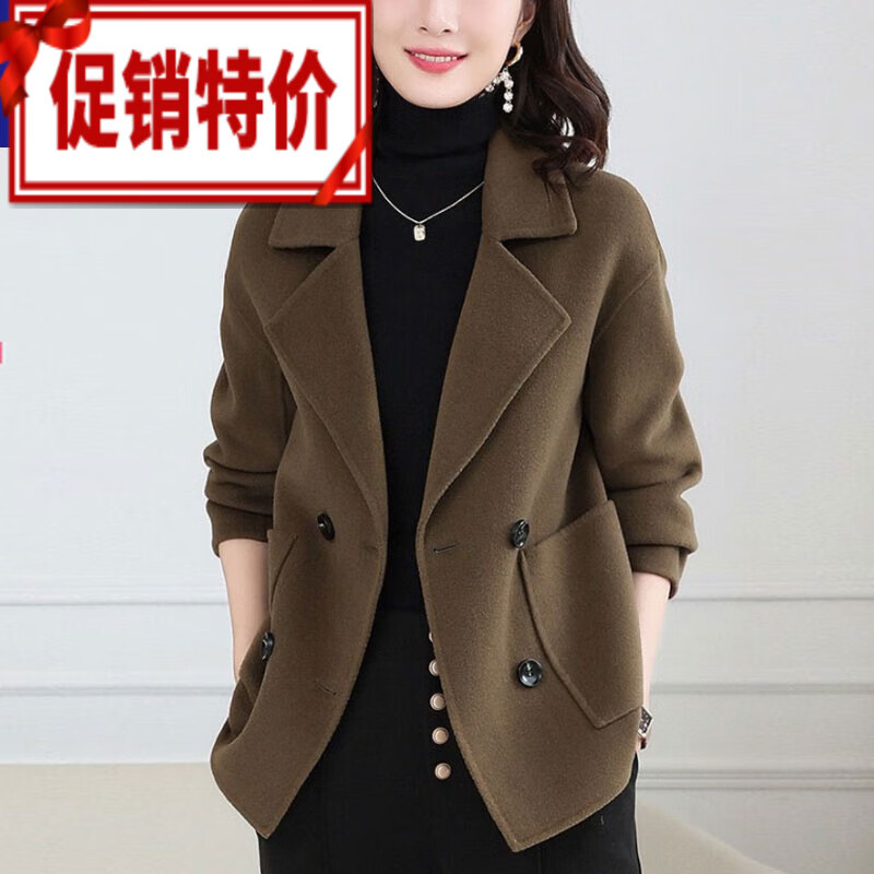 簡(jiǎn)霏2025春秋款新款女裝女士短款呢子外套女中青年西裝洋氣春裝 2024新i款品山茶綠 2024新i款品XL (120-140斤)